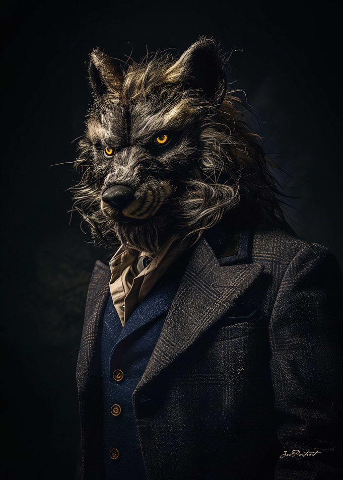 Portrait of Werewolf in suite