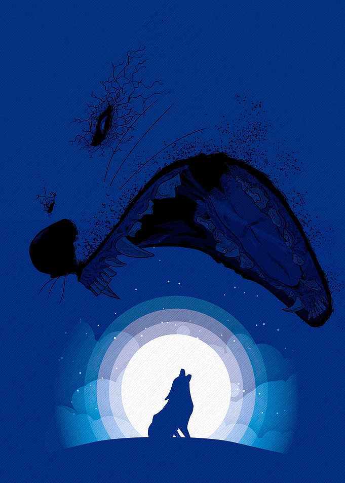 Wolf Howling at the Moon