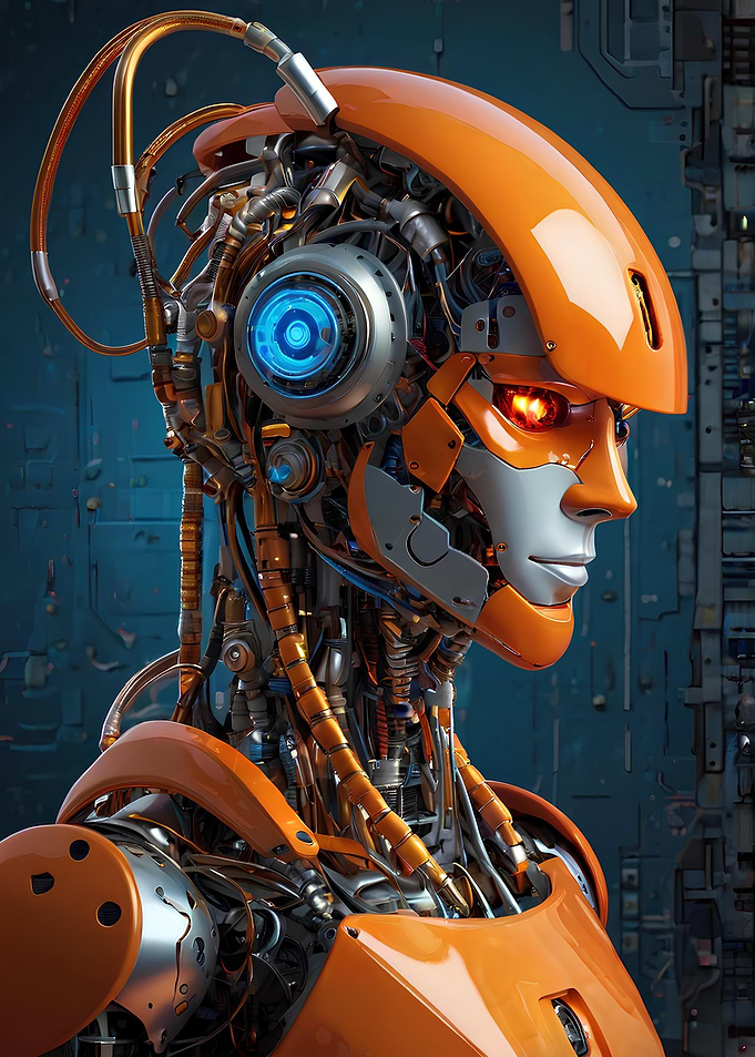 Orange Robot Head