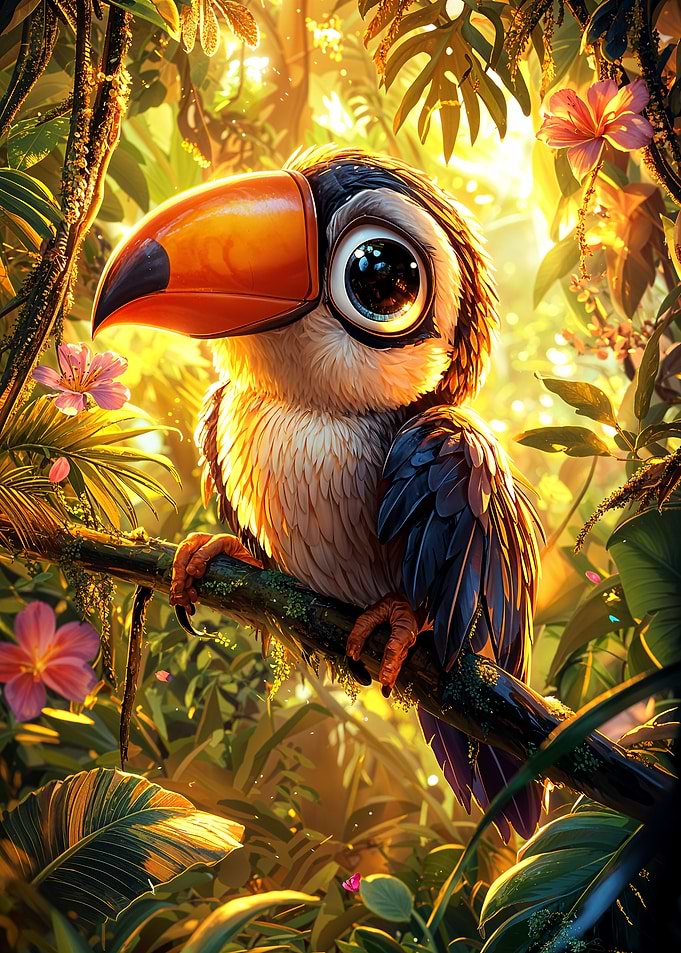 Cute Toucan in Jungle