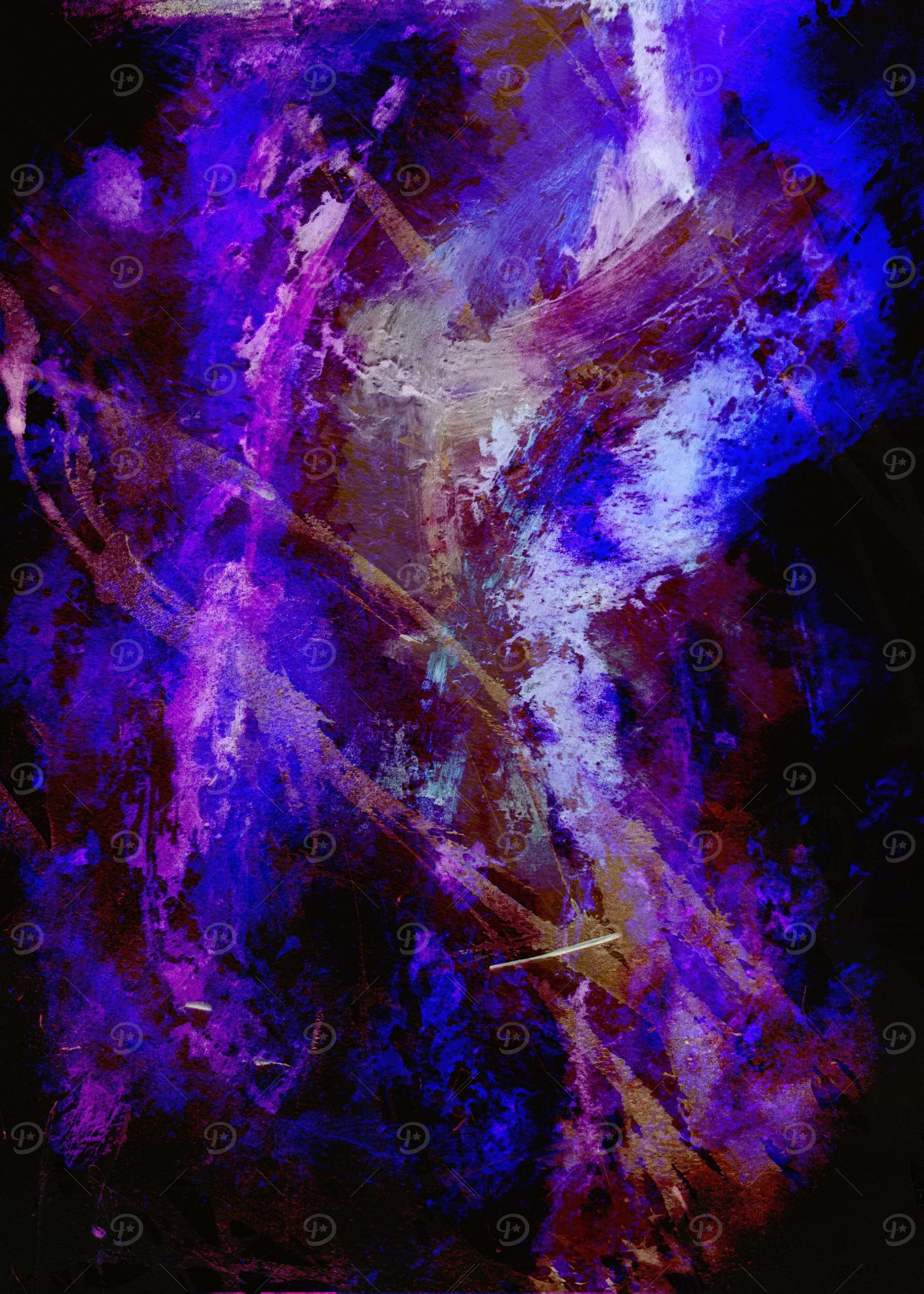 Abstract Purple and Blue Painting