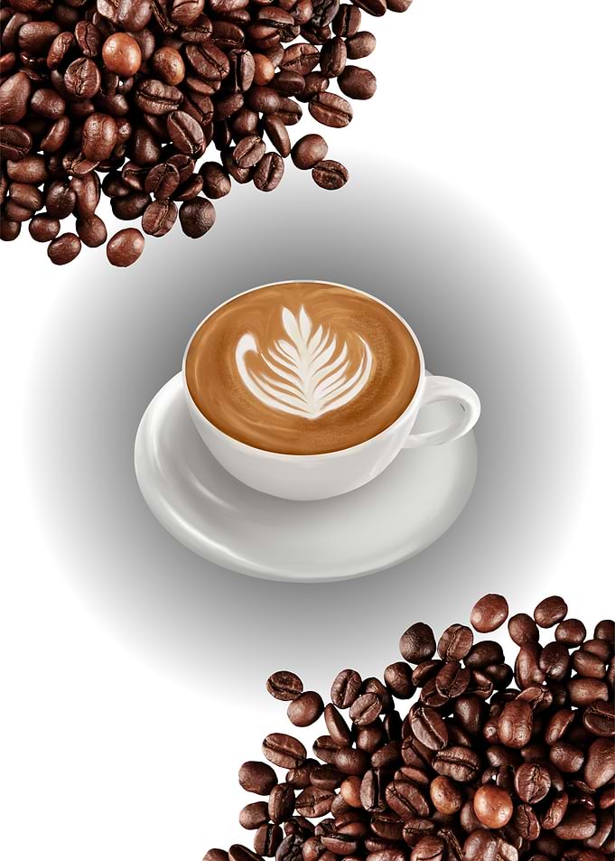 Art off Cofee late with bean