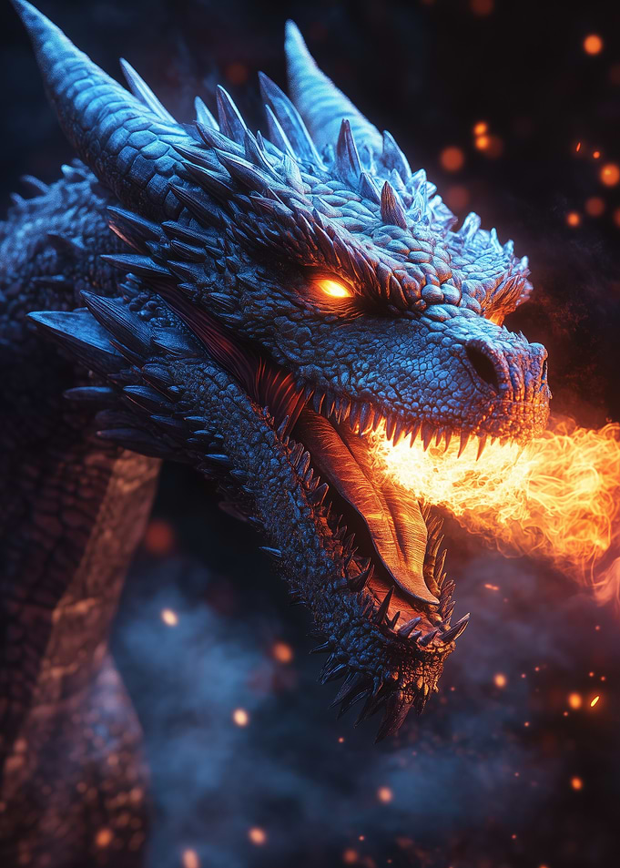Fiery Dragon Portrait