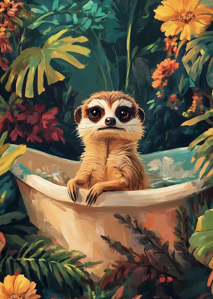 Meerkat in a BathTub