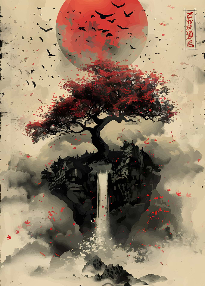 Japanese Watercolor Landscape
