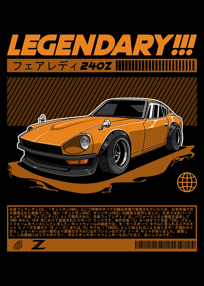 Datsun Nissan 240Z Orange Legendary Car