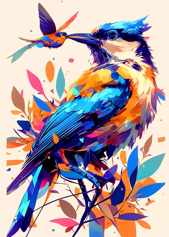 Colorful Bird Painting