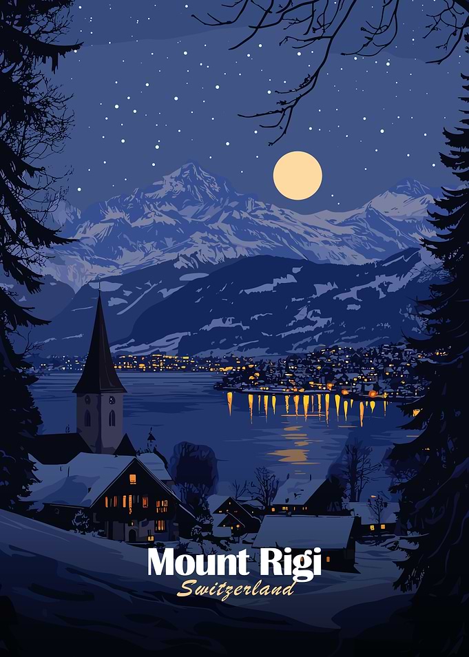 Mount Rigi Night View
