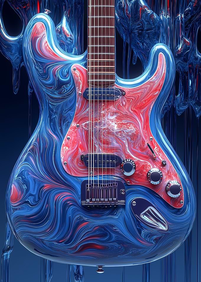 Electric Guitar Abstract Art