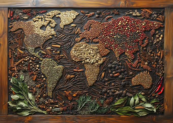 Spices and herbs World Map