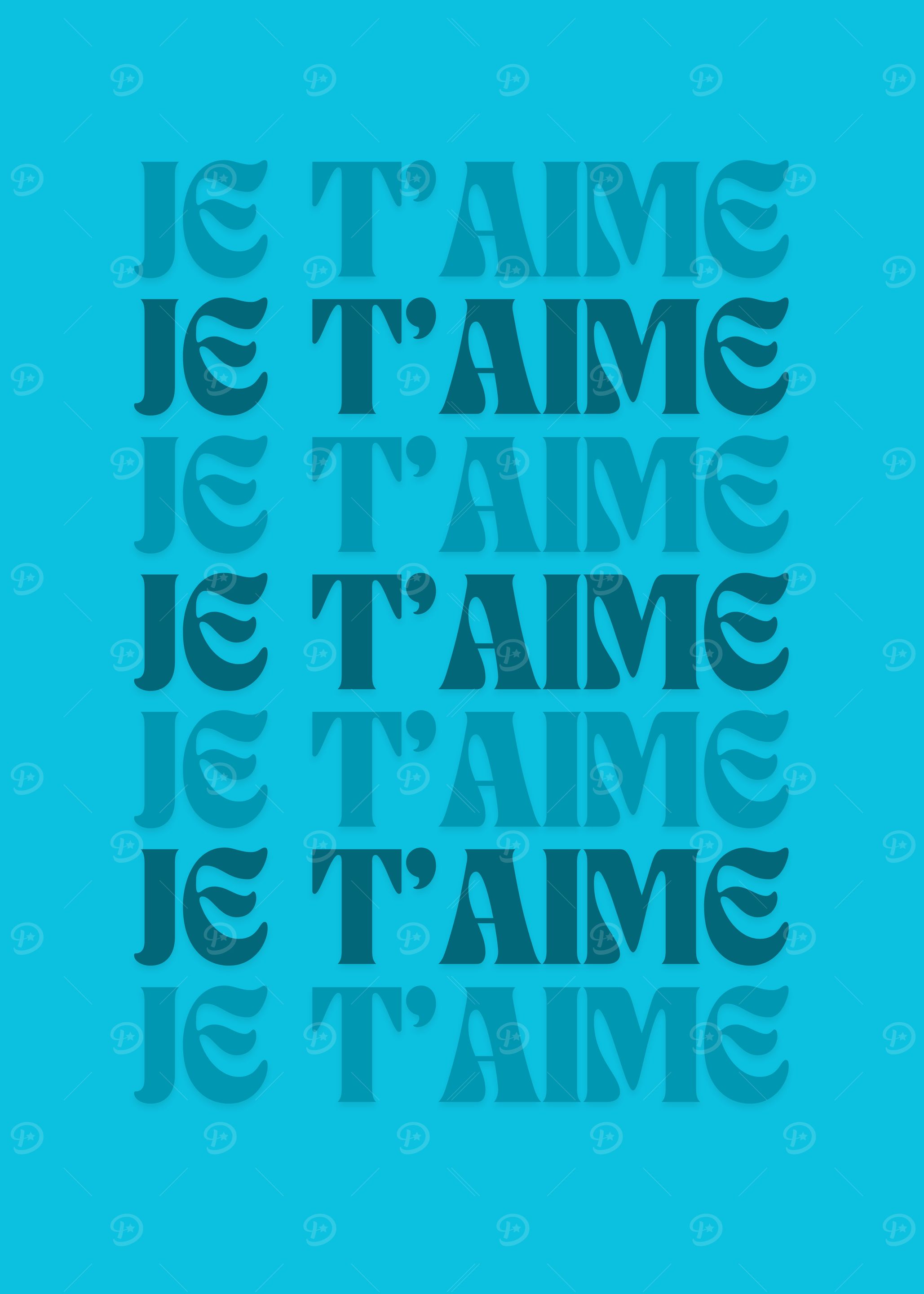 Je T'aime Typography Print