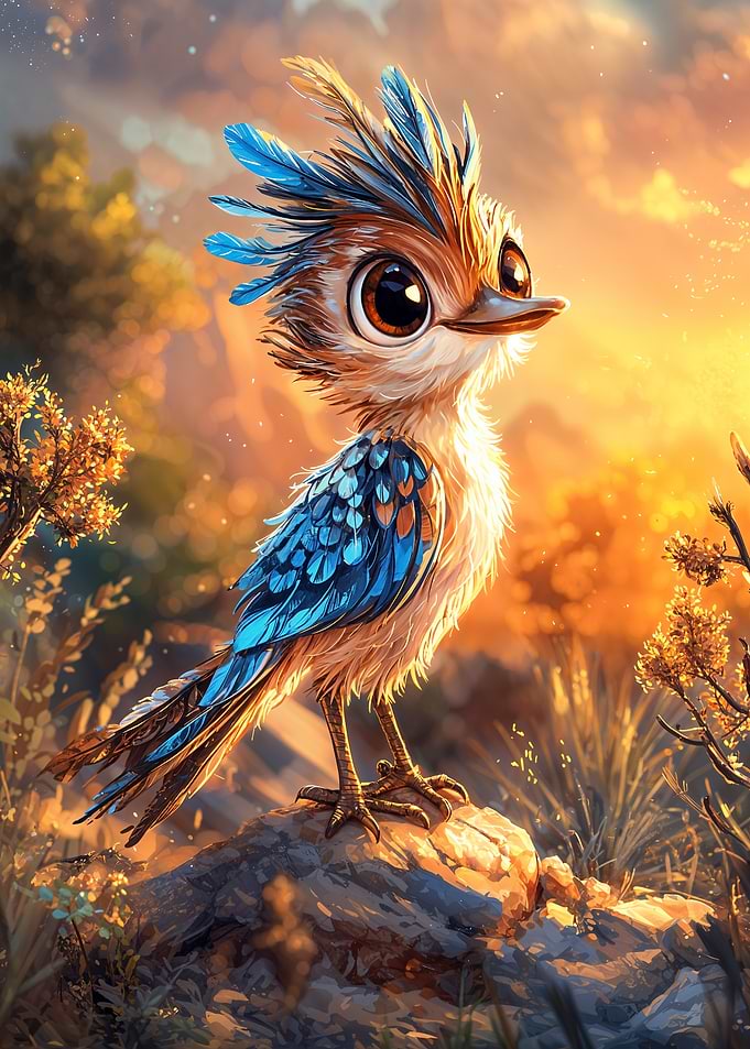 Cute Bird at Sunset