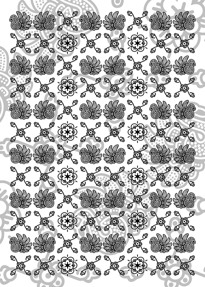 Batik Jambi White & Black