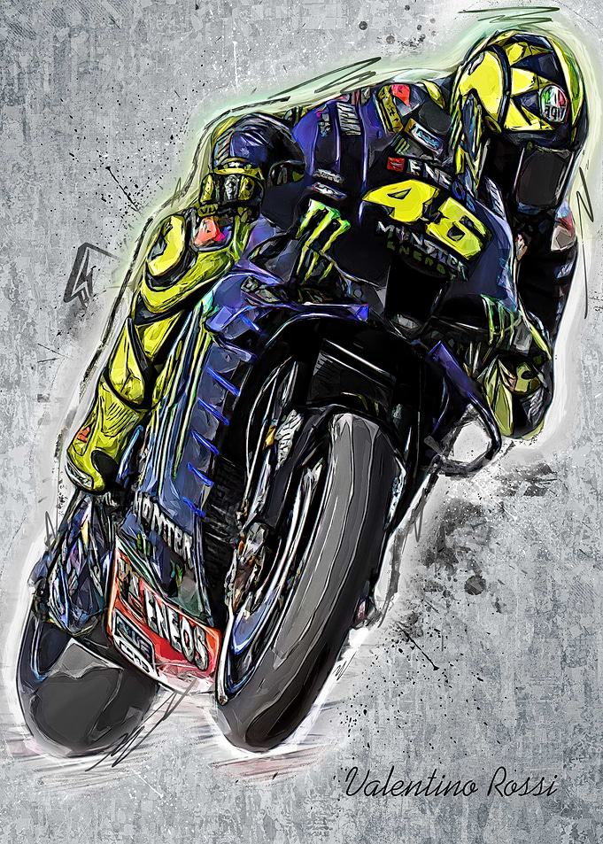Valentino Rossi Motorcycle Art