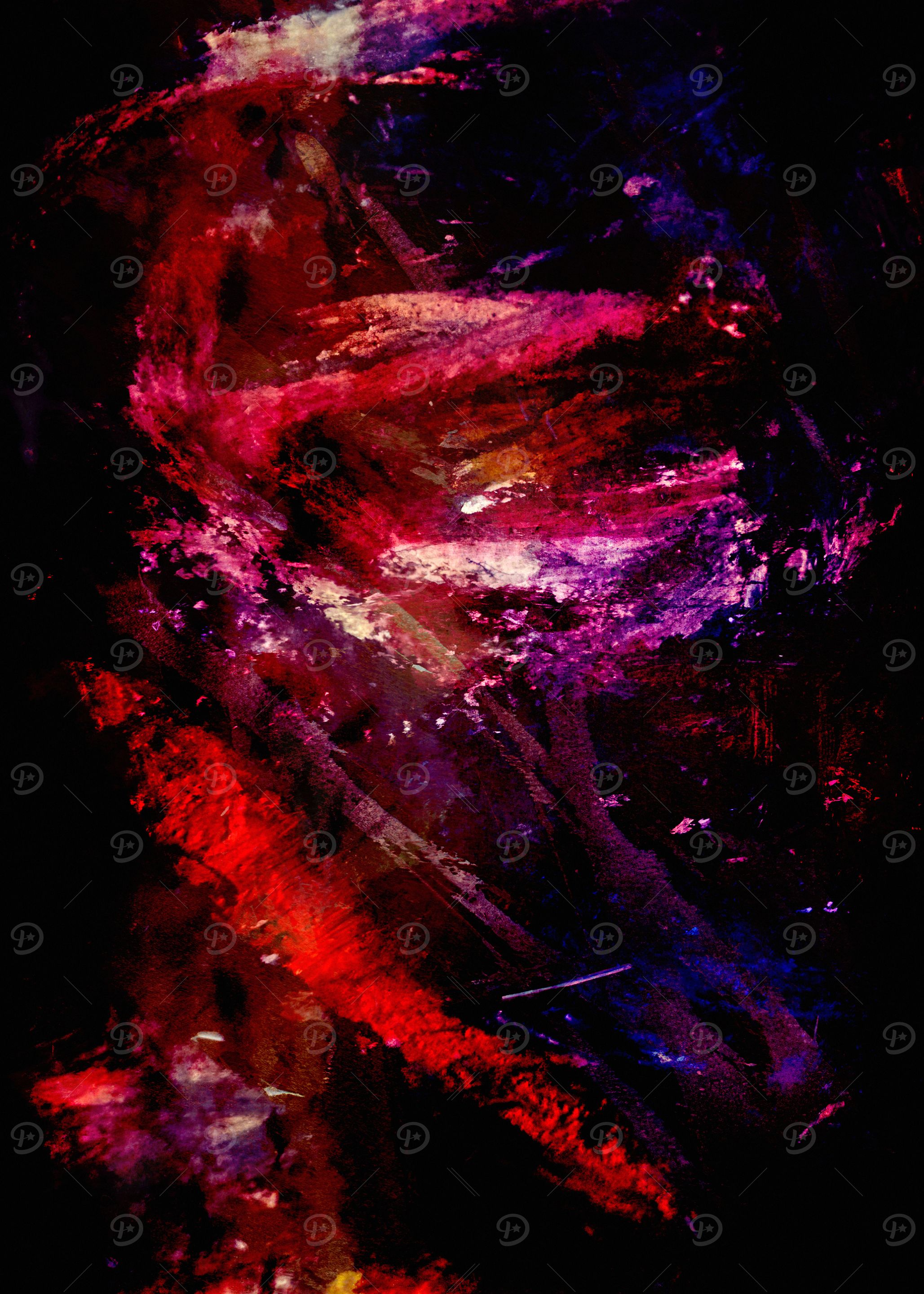Abstract Red and Purple Painting