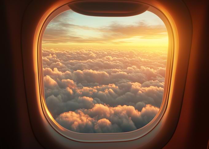 Sunset Clouds from Airplane Window