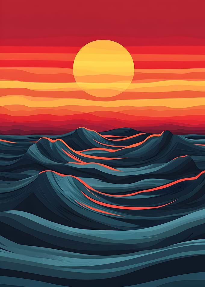Sunset Ocean Waves