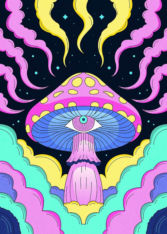 Surreal Psychedelic Mushroom