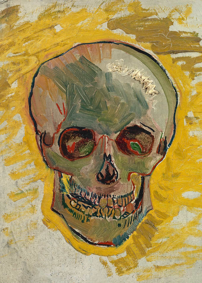 Van Gogh's Skull (1887) expressionism painting.