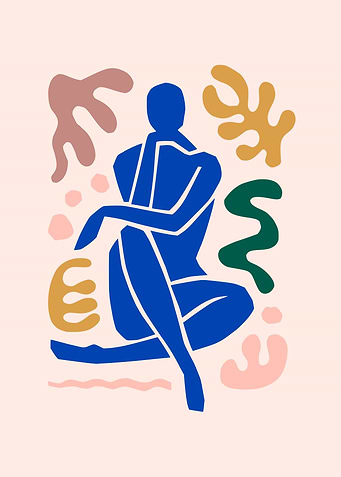 Abstract Figure with Floral Motifs