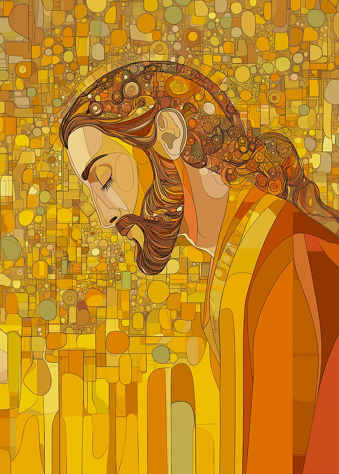 Jesus in Gold Mosaic