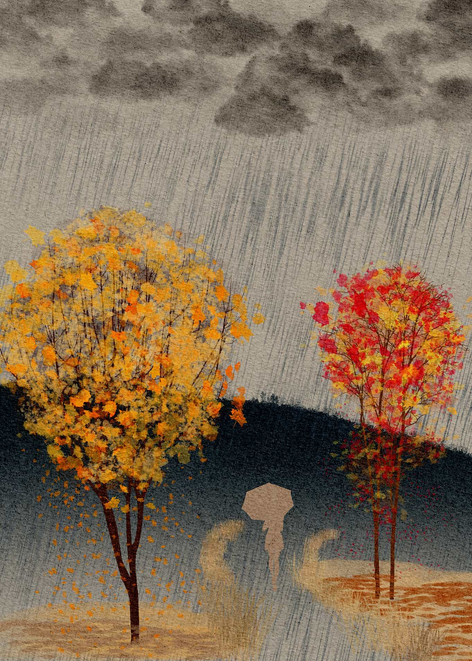 Going For A Walk In Autumn Rain