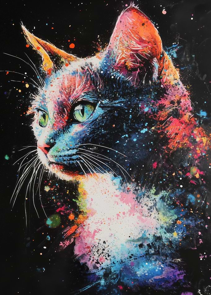 Colorful Cat Portrait