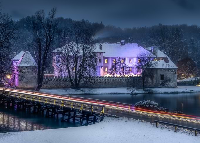 Snowy Castle Bridge