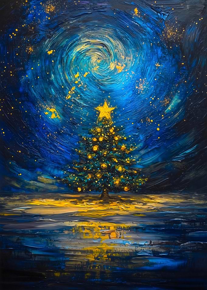 Christmas Tree Starry Night