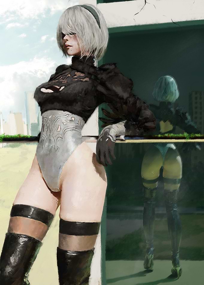2B Cyberpunk Character Art