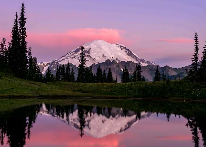 Mountain Reflection at Sunset
