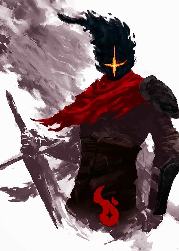 Dark Knight with Flaming Symbol