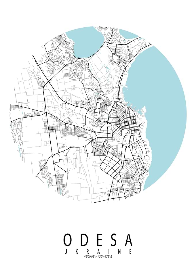 Odesa City Map Ukraine Circle