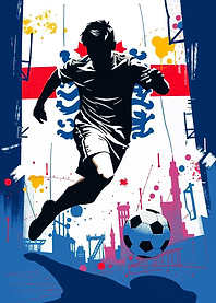 England Soccer Player Silhouette