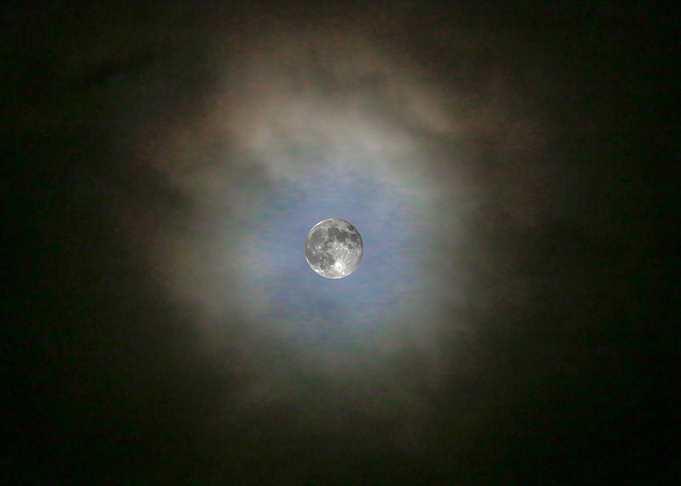 Full Moon in Clouds