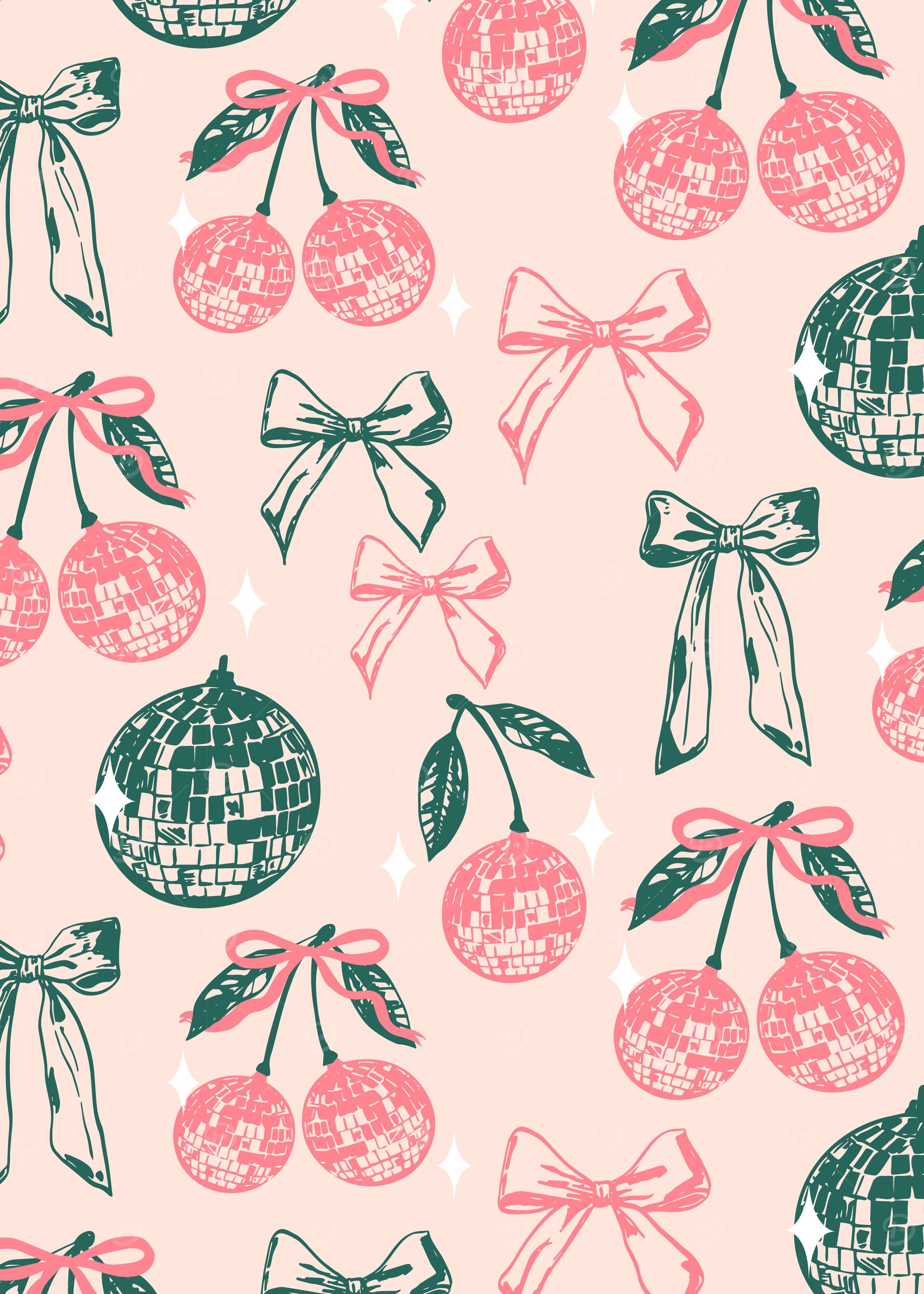 Coquette Disco Cherry Pattern