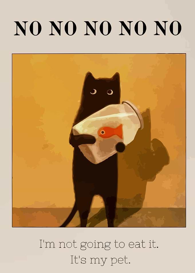 Cat Holding Fish Bowl