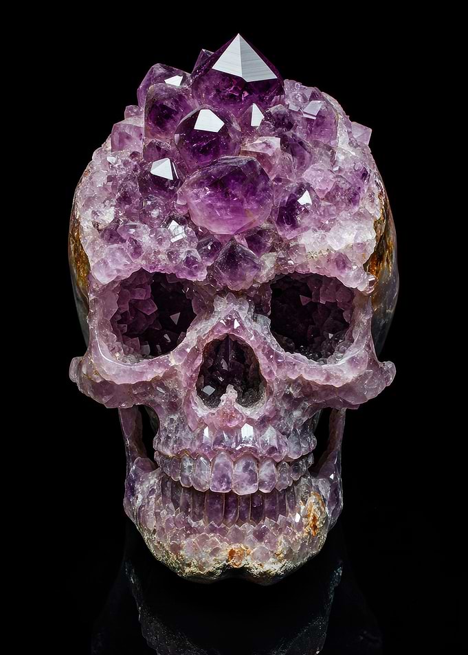Amethyst Skull Sculpture