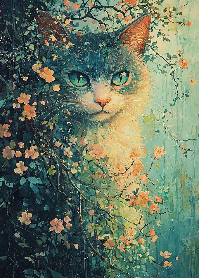 Cat in Blossoms