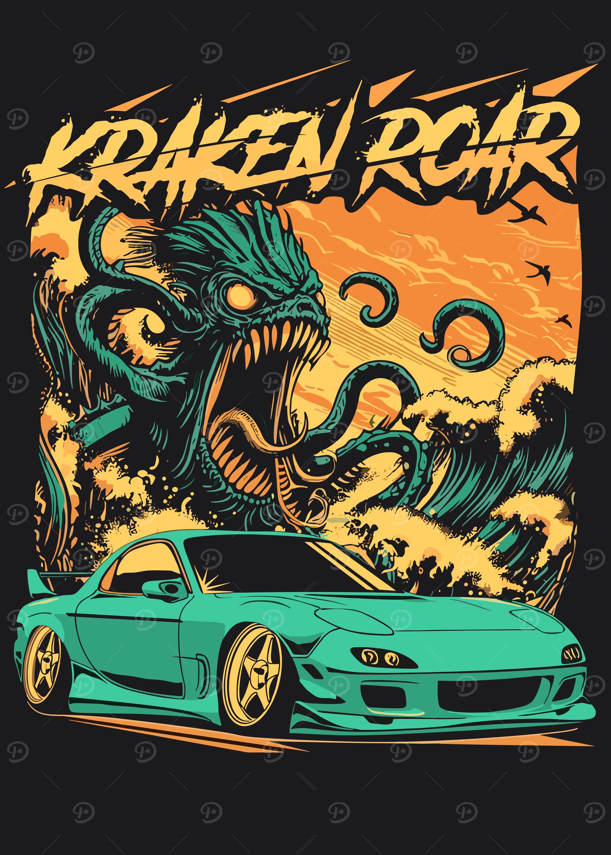 Kraken Roar Car Graphic