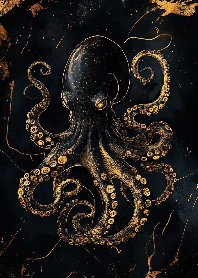 Abstract Octopus Kintsugi