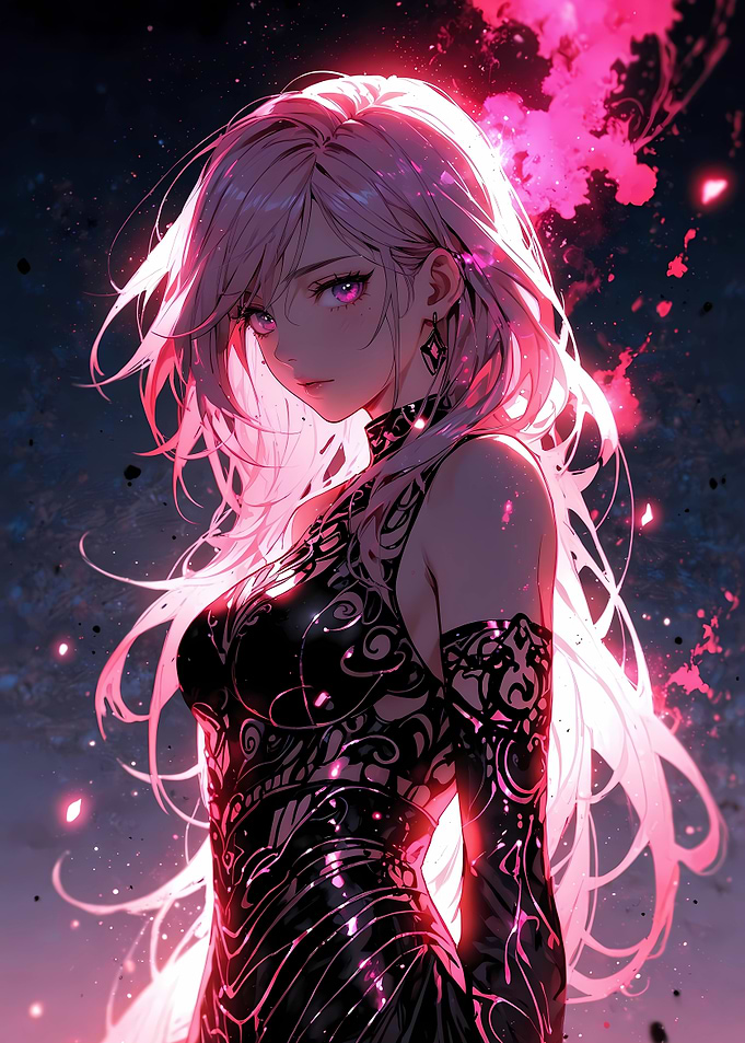 Anime Girl with Pink Hair