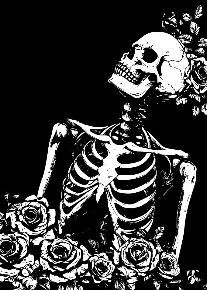 Skeleton with Roses
