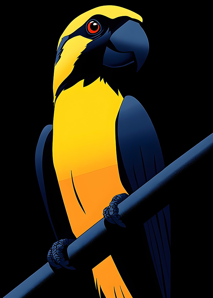 Yellow Parrot Illustration