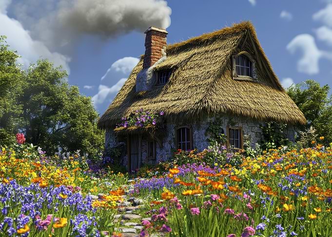 Thatched Cottage Garden