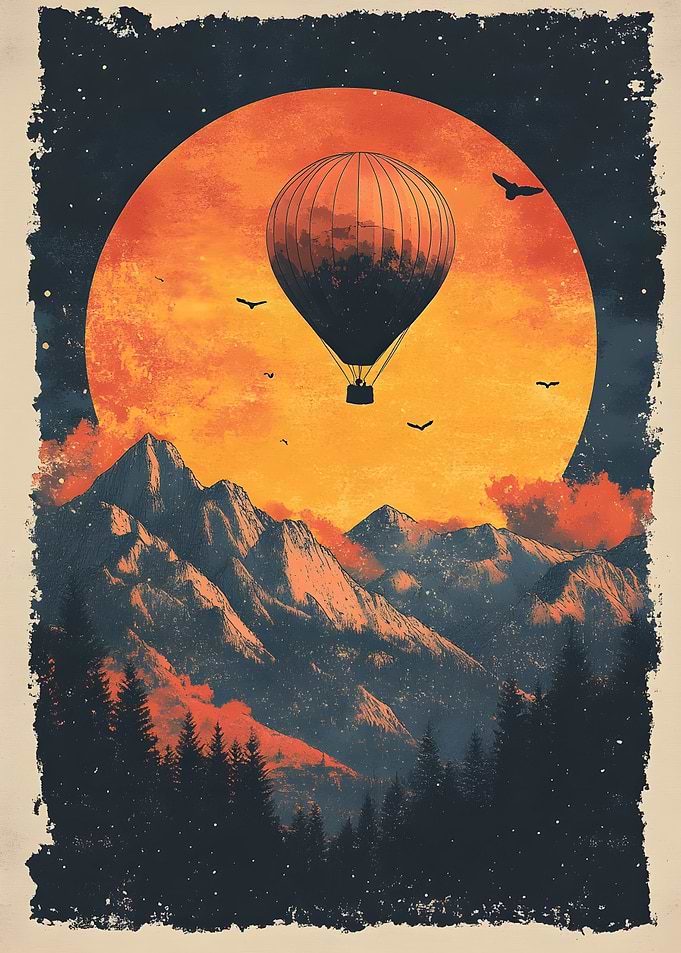 Hot Air Balloon Sunset