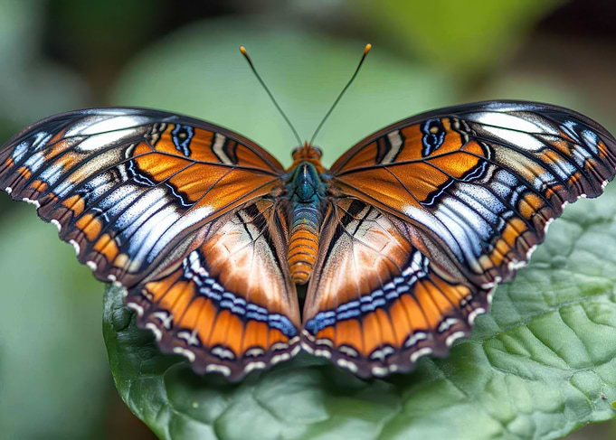 Colorful Butterfly on Leaf