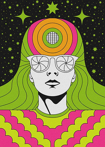 Retro Psychedelic Portrait