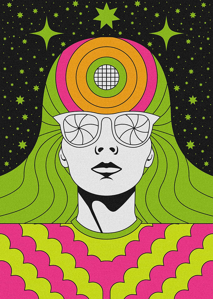 Retro Psychedelic Portrait