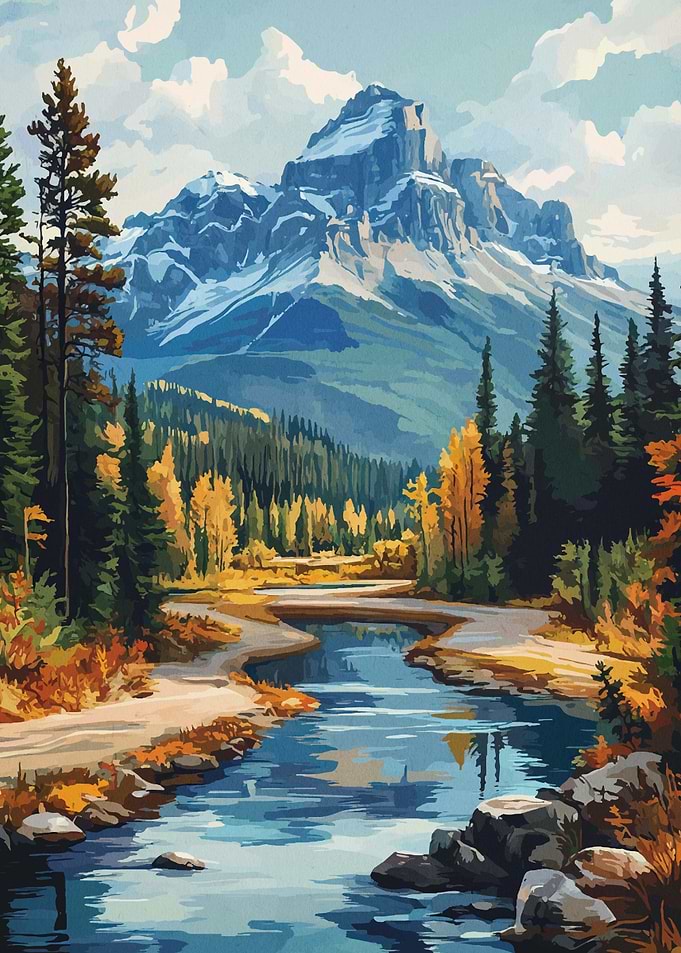 Mountain River Landscape